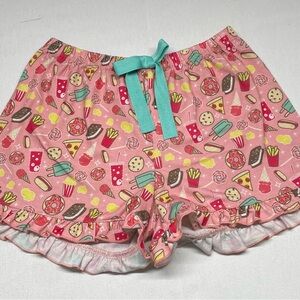 American Girl Pink Food Print Pajama Shorts